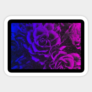 Blue Purple Floral mask with colourful roses pattern flowers Sticker